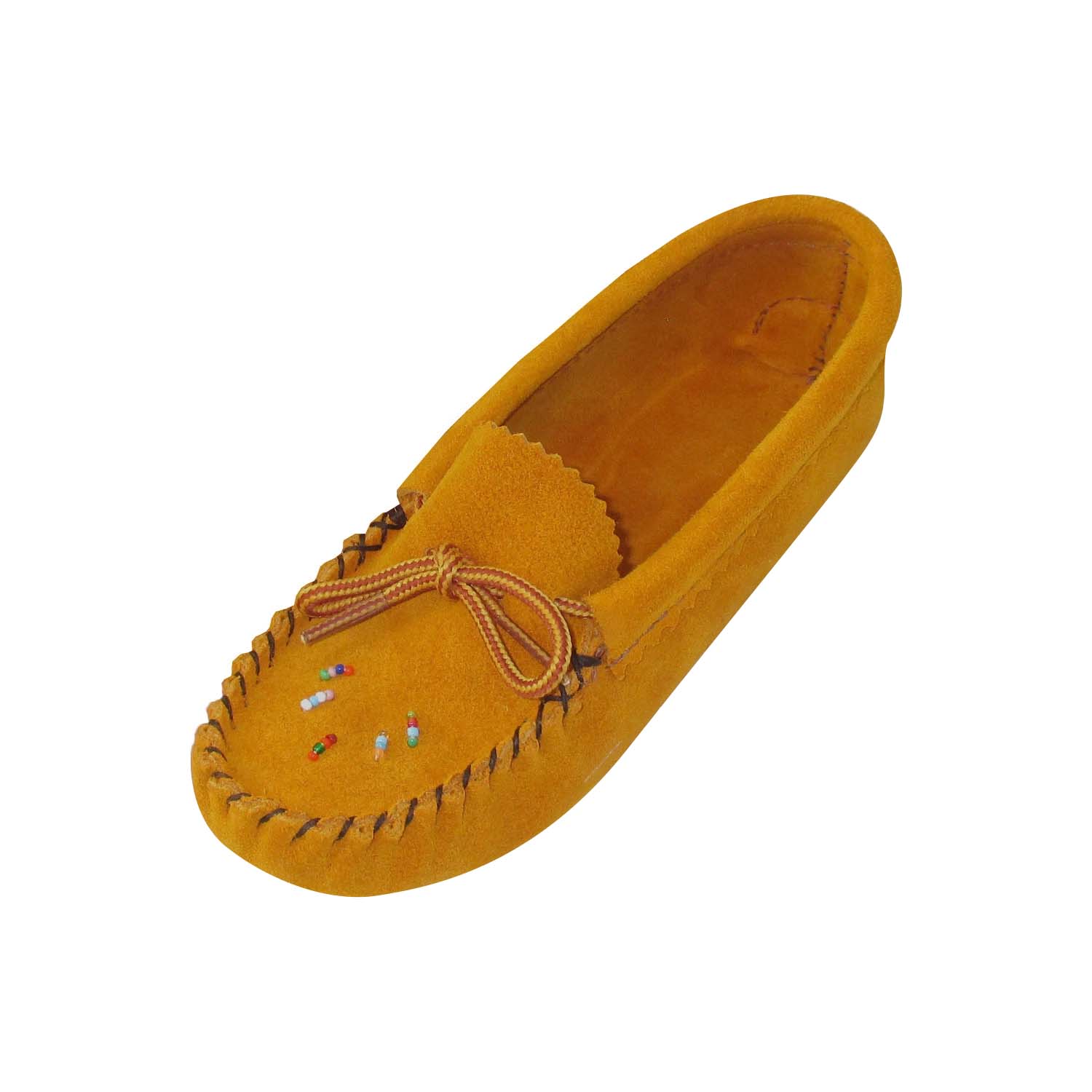 Children's Beaded Suede Moccasin Slippers